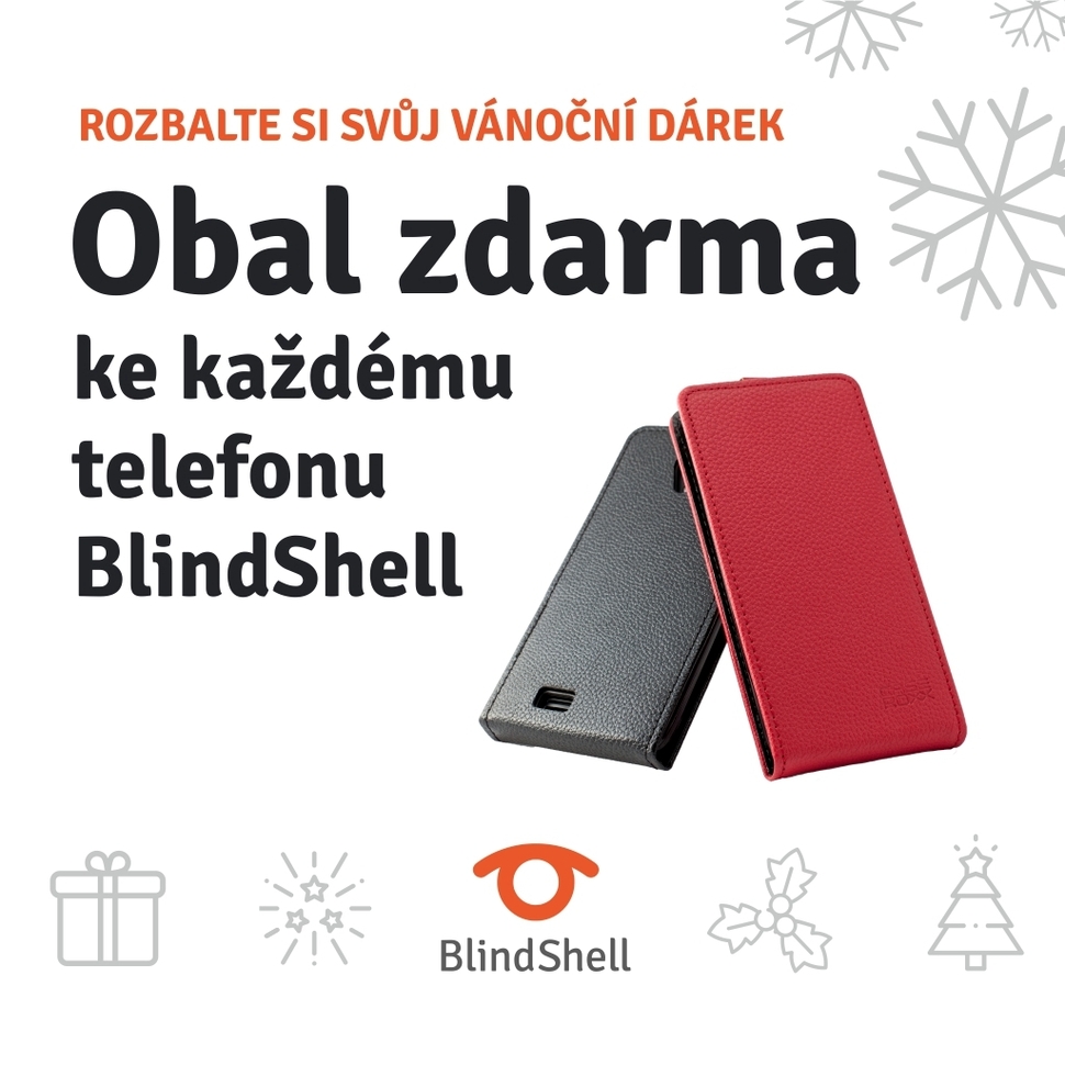 Vánoční akce BlindShell – reklamní banner.